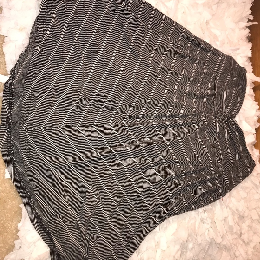 Woman’s gray skirt